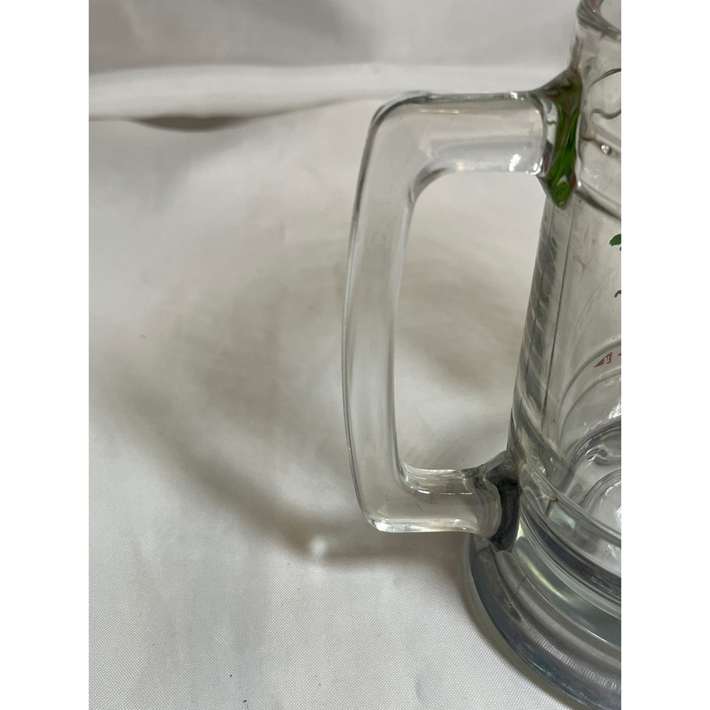 Vintage Golf Beer Mug Glass Stein 18 Holes Golfing Scene Red Flags Clear Glass - Picture 5 of 5